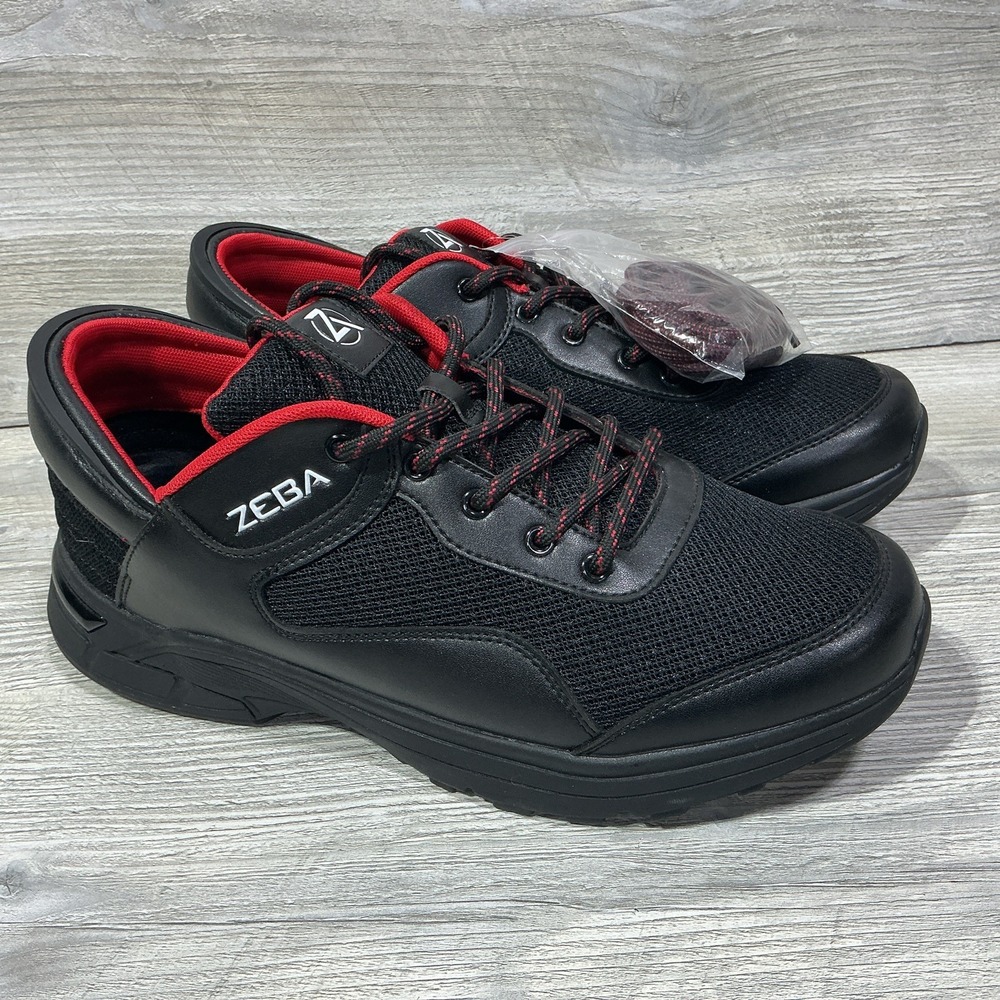 NEW Zeba Mens Sneakers Size 14 M Hands Free Comfort Walking Shoes Black Red